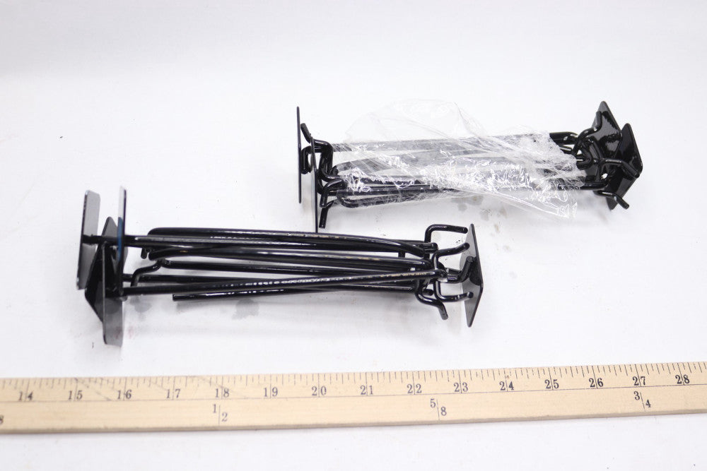 (10-Pk) Slatwall Peg Hooks Metal Black 6"