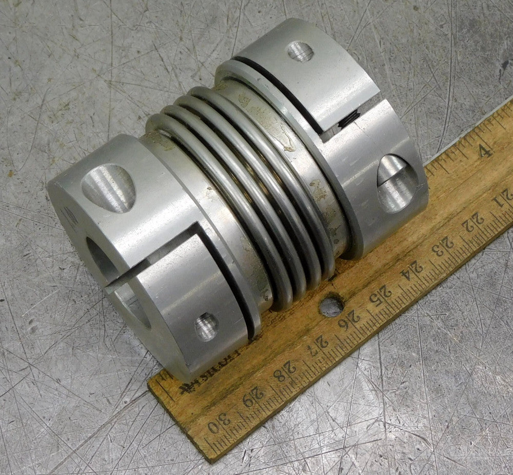 R & W Flexible Bellows Clamp Shaft Coupling .493" x 1"