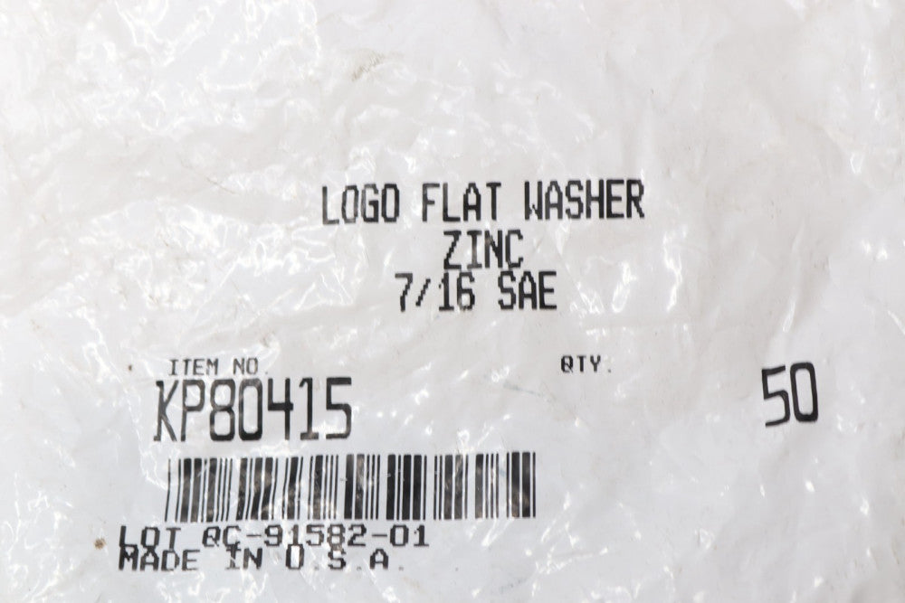 Mater Products KP80415 Logo Flat Washer Zinc SAE 7/16" - 50 Pack