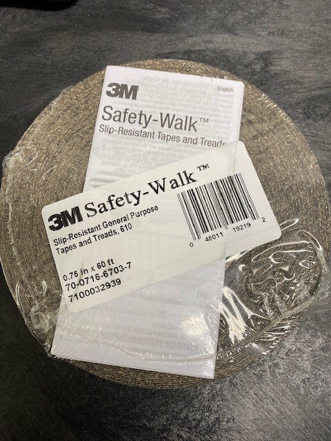 3M Safety-Walk 610 black anti-slip tape comes in a 0.75 in width, 60 ft length