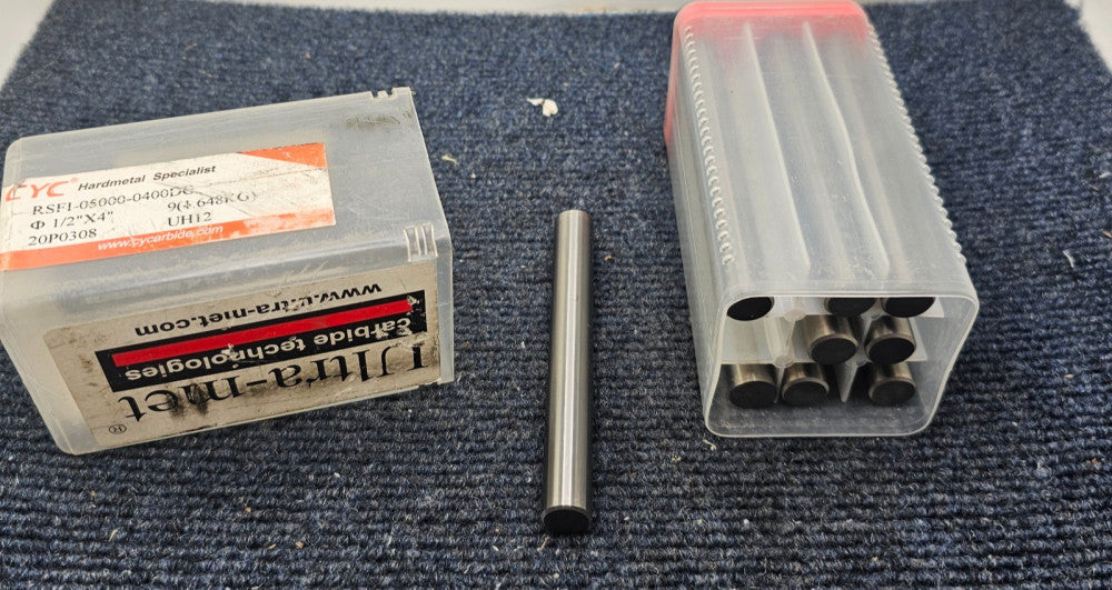 (9 PCS) Ultra-Met RSFI-05000-0400DG 1/2 x 4 Solid Carbide Precision Ground Rods