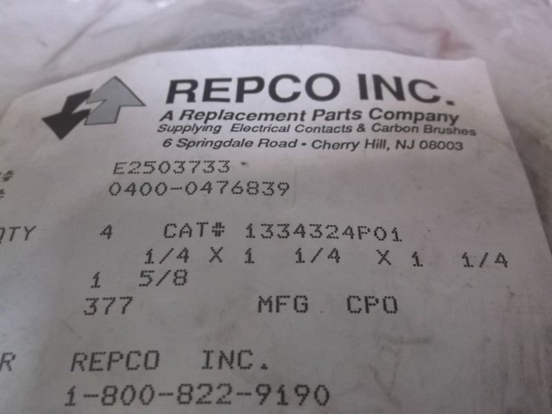 LOT OF 4 REPCO 1334324P01 CARBON BRUSH NSNP IN A BAG