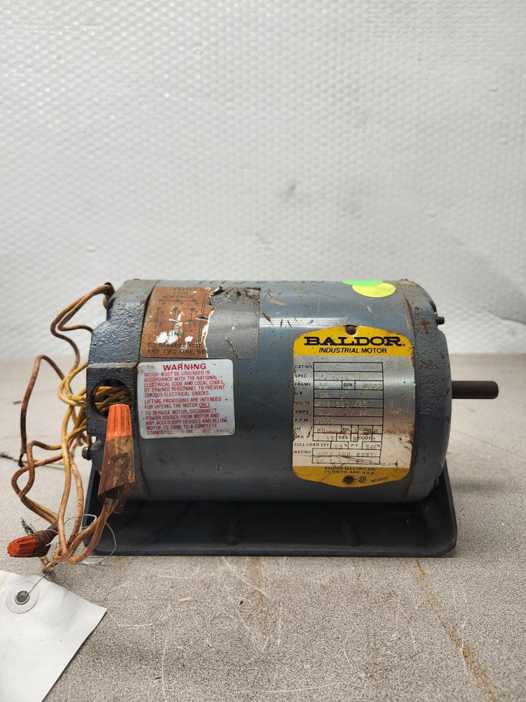 USED NO BOX BALDOR MOTOR 3 PHASE 1/2HP 208-230/460V 341079895