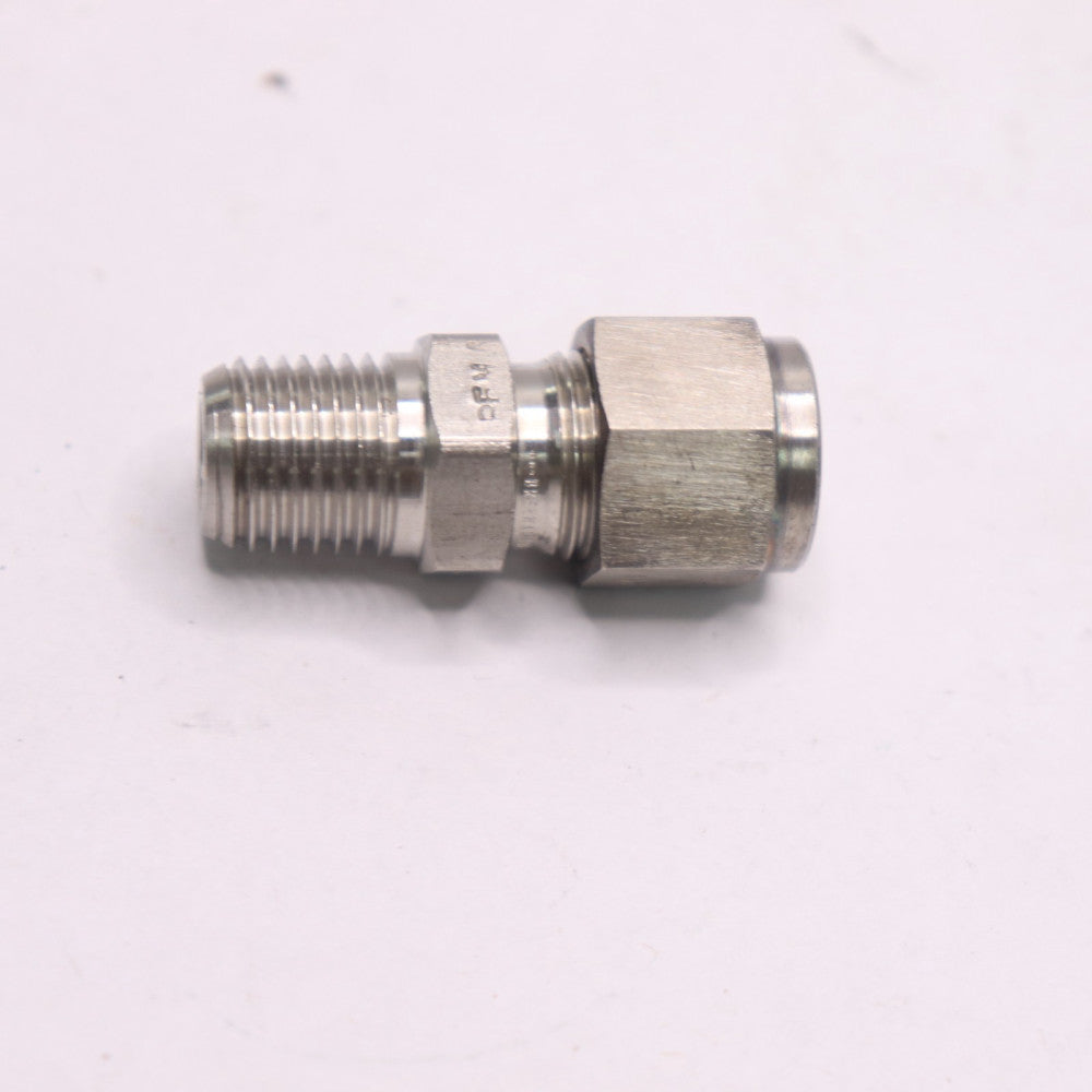 Compression Tube Male Connector Stainless Steel 3/8" Tube OD x 1/4" Thread