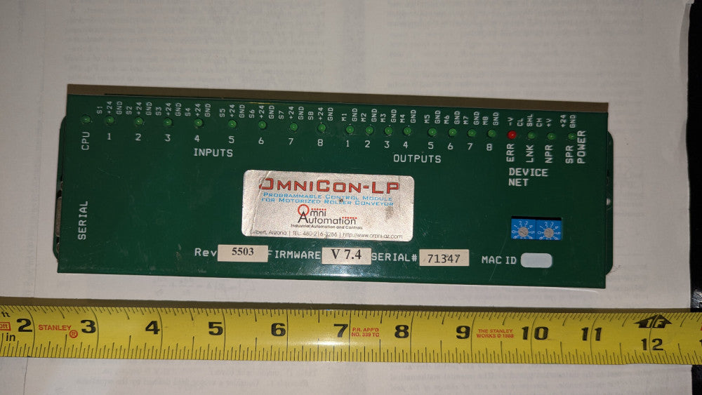 (1) Omni Automation OmniCon-LP Programmable Control for Motorized Conveyer 5503