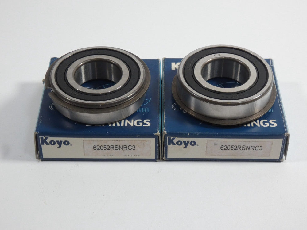 *Lot of 2* Koyo 62052RSNRC3 Ball Bearing With Snap Ring Groove 6205 2RSN RC3 ...