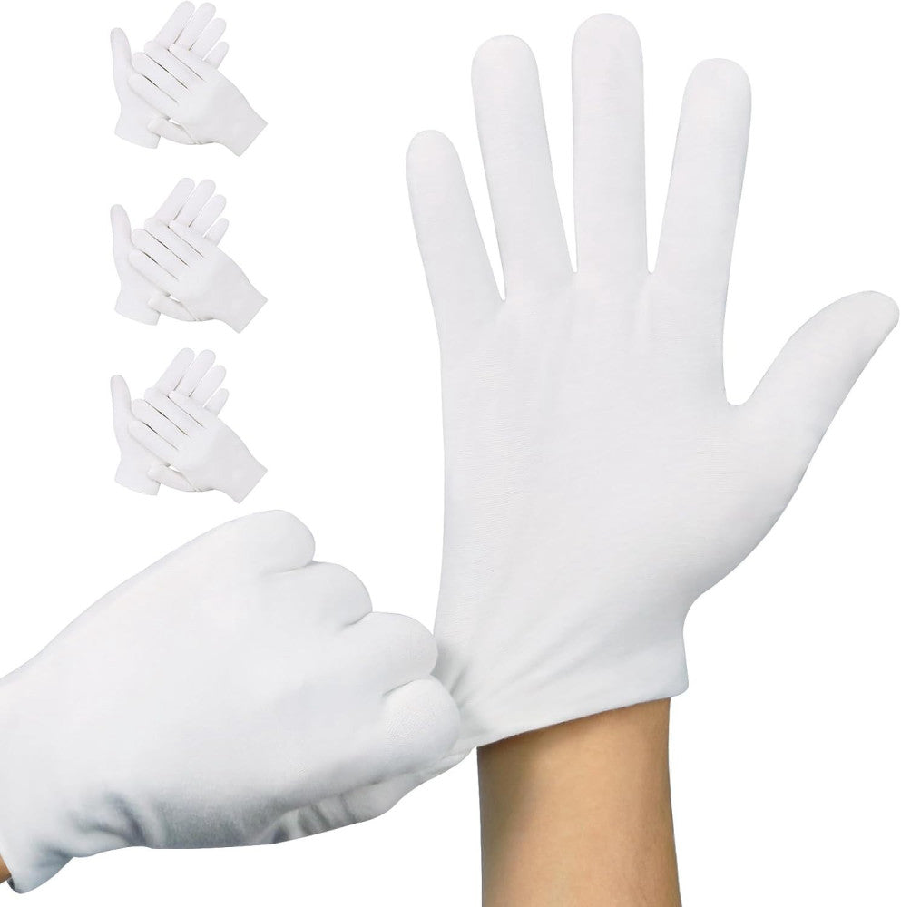 3 Pairs White Cotton Gloves For Dry Hands Sleeping Premium Cotton Gloves For