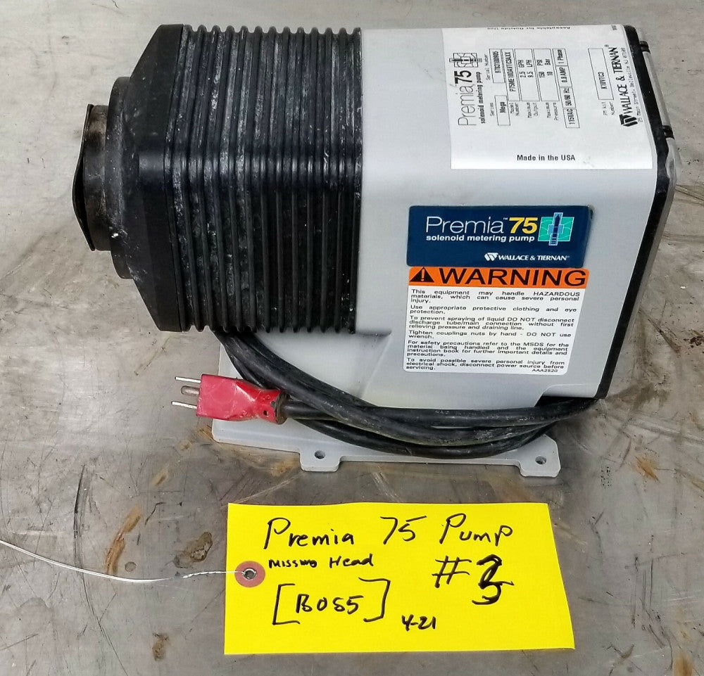 Wallace Tiernan 115 Volt Premia 75 Solenoid Metering Pump MISSING HEAD [B0S5#3
