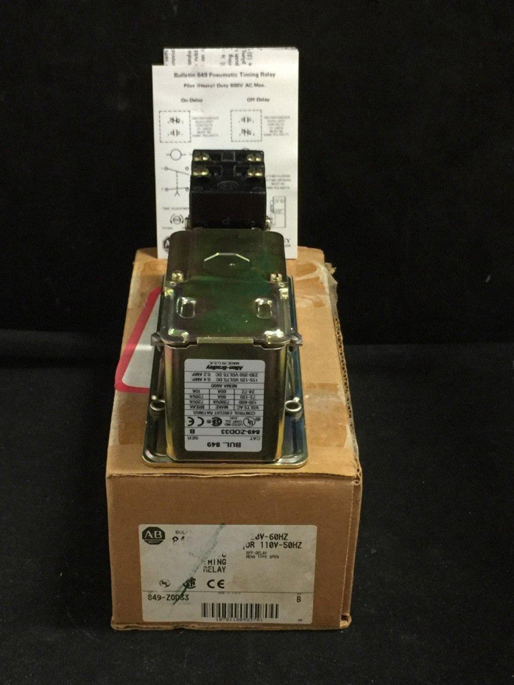 ALLEN BRADLEY 849-ZOD33 TIMING RELAY 120-600VAC