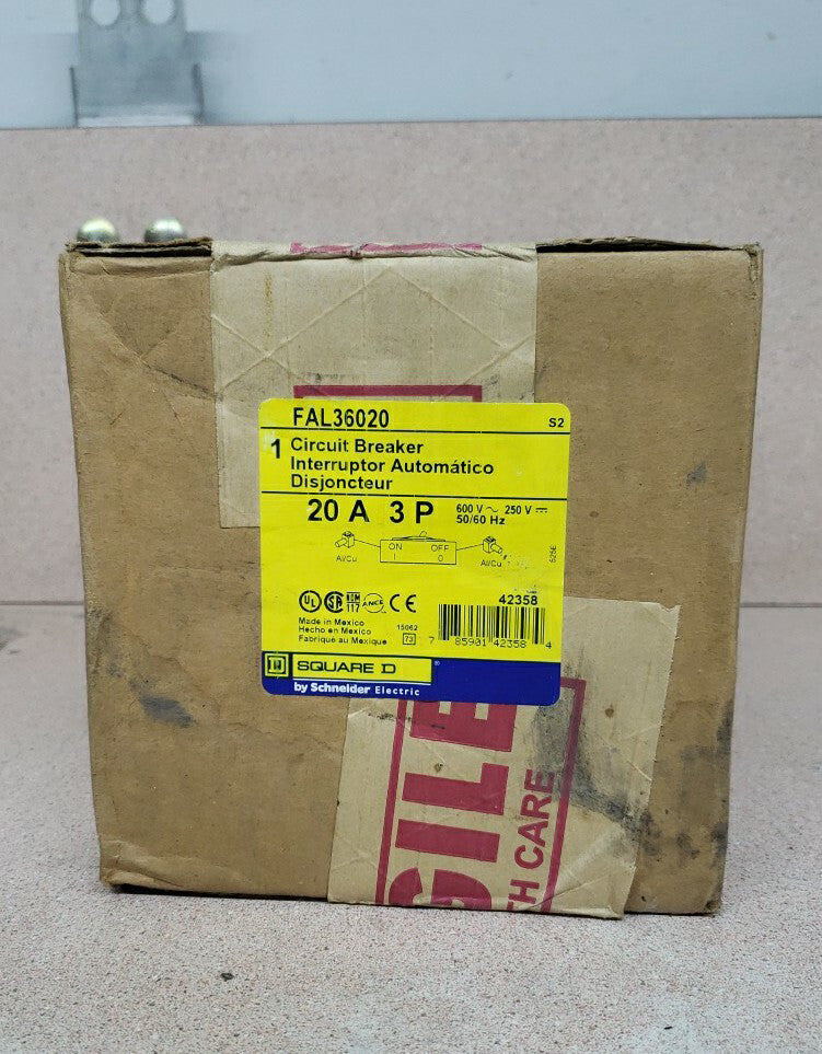Square D FAL36020 Molded Case Circuit Breaker 20 Amp, 3 Pole