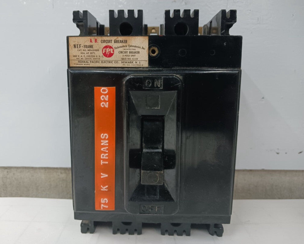 FPE 90 AMP CIRCUIT BREAKER 3 POLE 480 VAC NEF431090