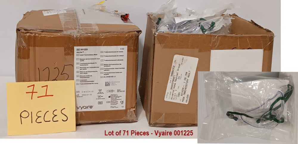 Lot of 71 Vyaire 001225 AirLife Disposable Tracheostomy Mask, Adult Size