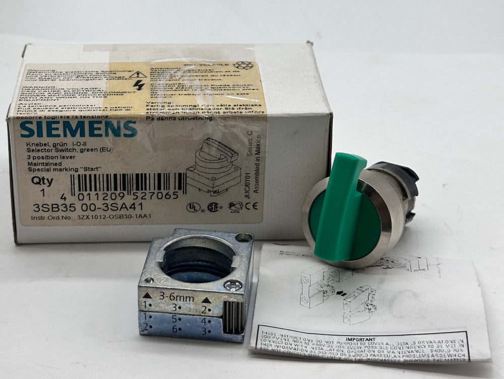 Siemens 3SB3500-3SA41 3 Position SWITCH
