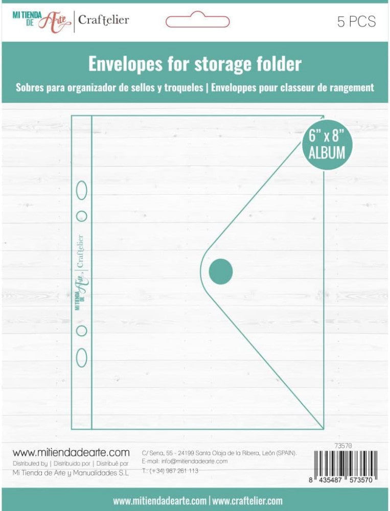Craftelier - Set of 5 Clear Plastic 6" x 8" (15.24 x 20.32 cm), Transparent