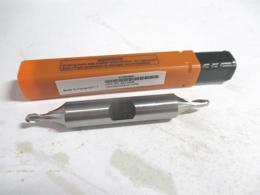 (GG99914172) 1/8" x 3/16" x 3/8" x 2-11/16" OAL 2 Flute HSS Ball End Mill