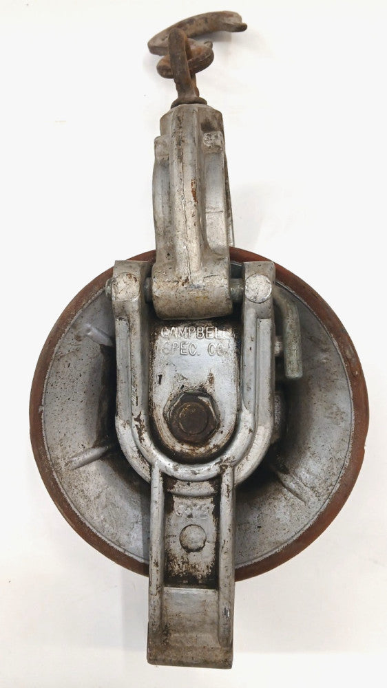 CAMPBELL SPECIALITY 7" CABLE HOOK PULLEY SNATCH BLOCK 5072 WIRE ROPE 1-5/8"