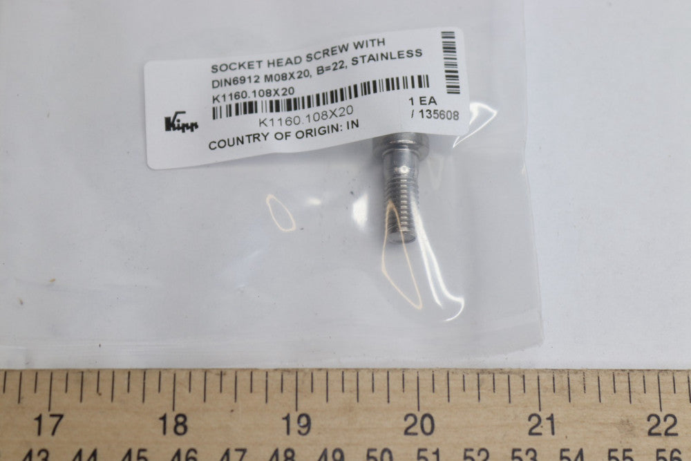 Kipp Socket Head Cap Screw Stainless Steel M08 x 20 mm L K1160.108X20