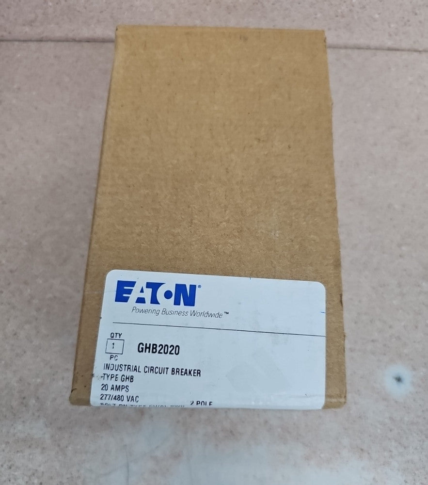 NIB - Eaton - GHB2020 - Two-Pole Molded Case Circuit Breaker, 20A, 480Y/277 Vac