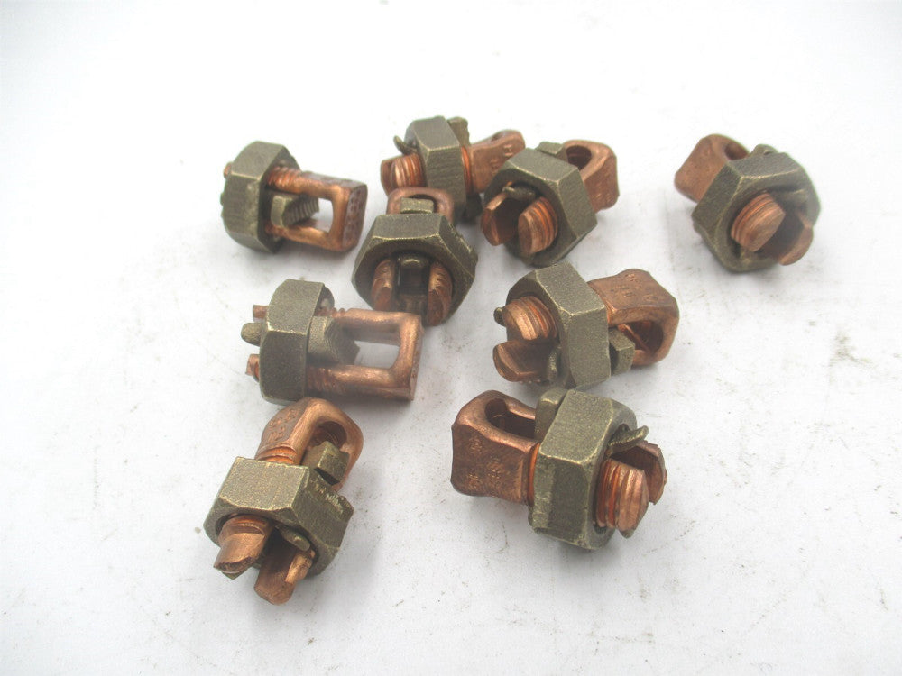 (6CYZ6) Copper Square Head Split Bolt Connector - Lot of 9