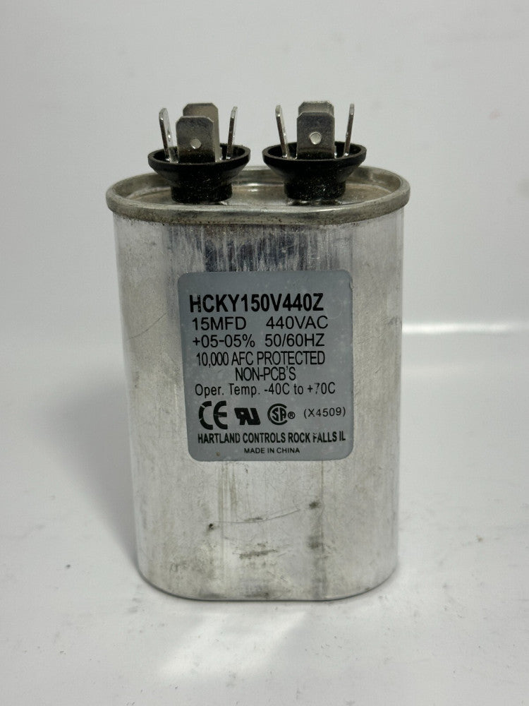 Hartland Controls HCKY150V440Z Run Capacitor 15 MFD 440VAC 50/60Hz
