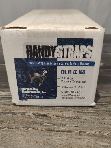 Box Of 1000 Handy Straps CC-1021 RG6 Coaxial Cable 1 Nail Fastener