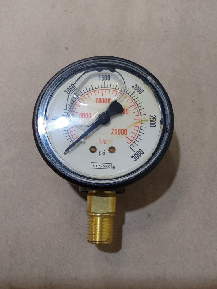 NOSHOK Liquid Filled Pressure Gauge 0-3000 PSI 0-20000 kPa