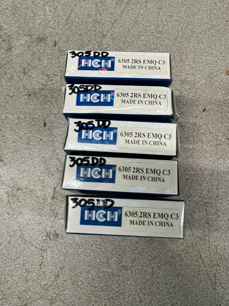 LOT OF 5 NEW IN BOX HCH 6305 2RS BALL BEARING 6305 2RS EMQ C3