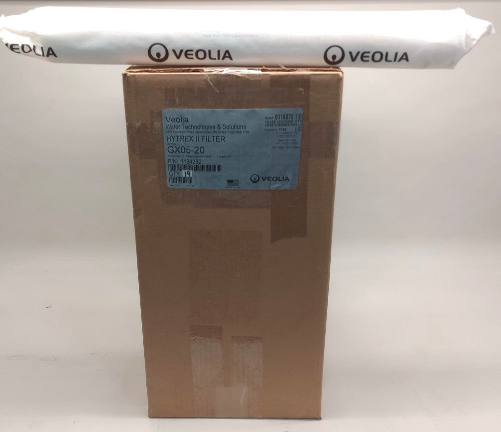 Veolia 1194282-19 Hytrex II Filter Cartridge GX05-20 5 Micron 20" (Box Of 19)