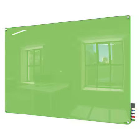 Ghent Hmyrm23gn Dry Erase Board, Glass, 24 In, 36 In, No Frame Frame, Green,