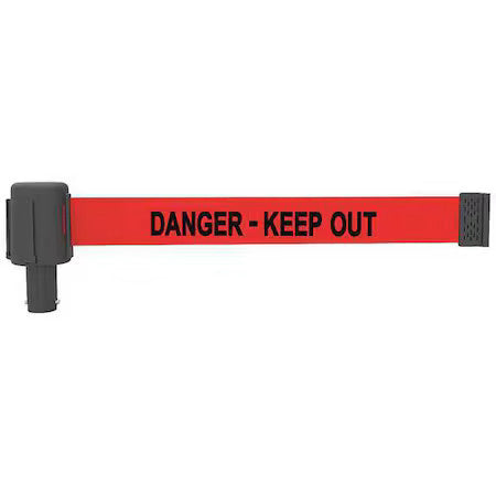 Banner Stakes Pl4048 Retractable Belt Head, Red, 15 Ft Length, Danger Keep Out,