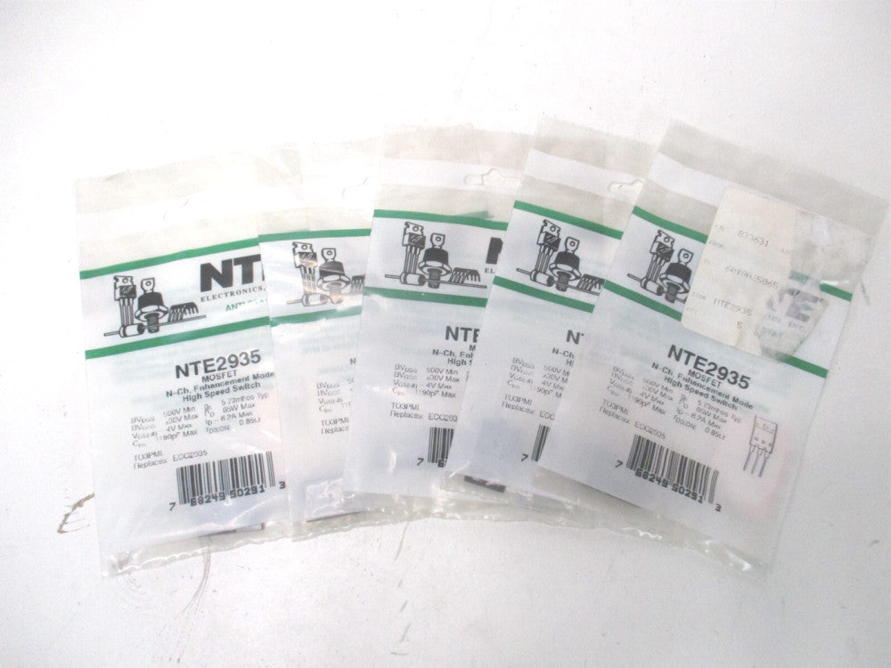 NTE Elecrtonics (NTE2935) 500V 85W Enhancement Mode High Speed Switch - Qty 5