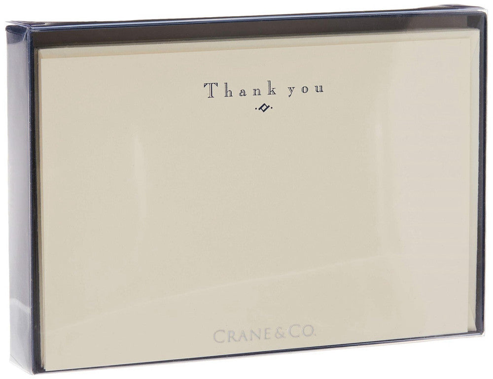 Crane & Co. Navy Hand Engraved Thank You Cards (CT3116),10 cards / 10 lined enve