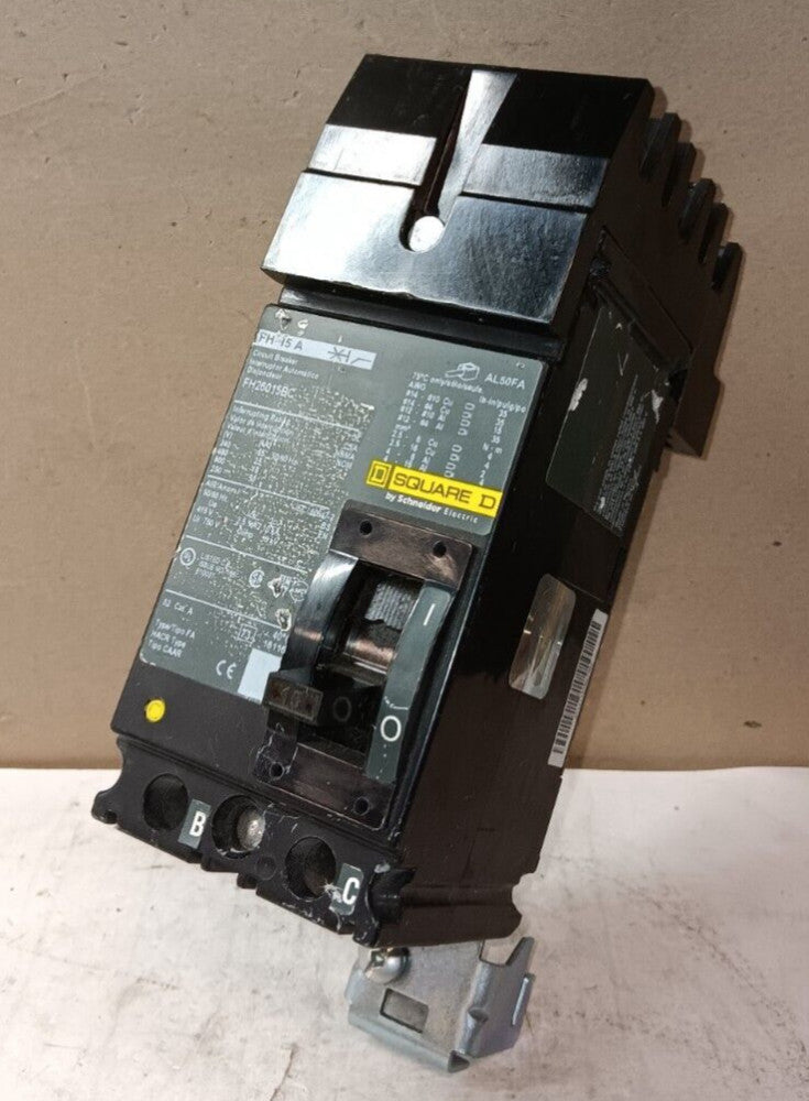 SQUARE D FH26015BC 15 AMP I-LINE CIRCUIT BREAKER 2 POLE 600 VAC 250 VDC