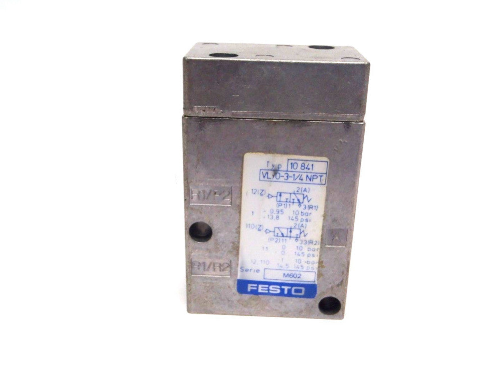 Festo VL/O-3-1/4-NPT Pneumatic Valve 3/2 Open Closed 10841