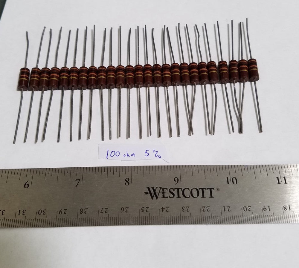 (25) VINTAGE 5% 100 OHM RESISTORS