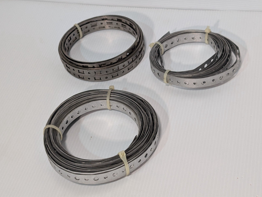 Lot of 3 Unbranded Galvanized Perforated Metal Hanger Strap Plumbers Tape