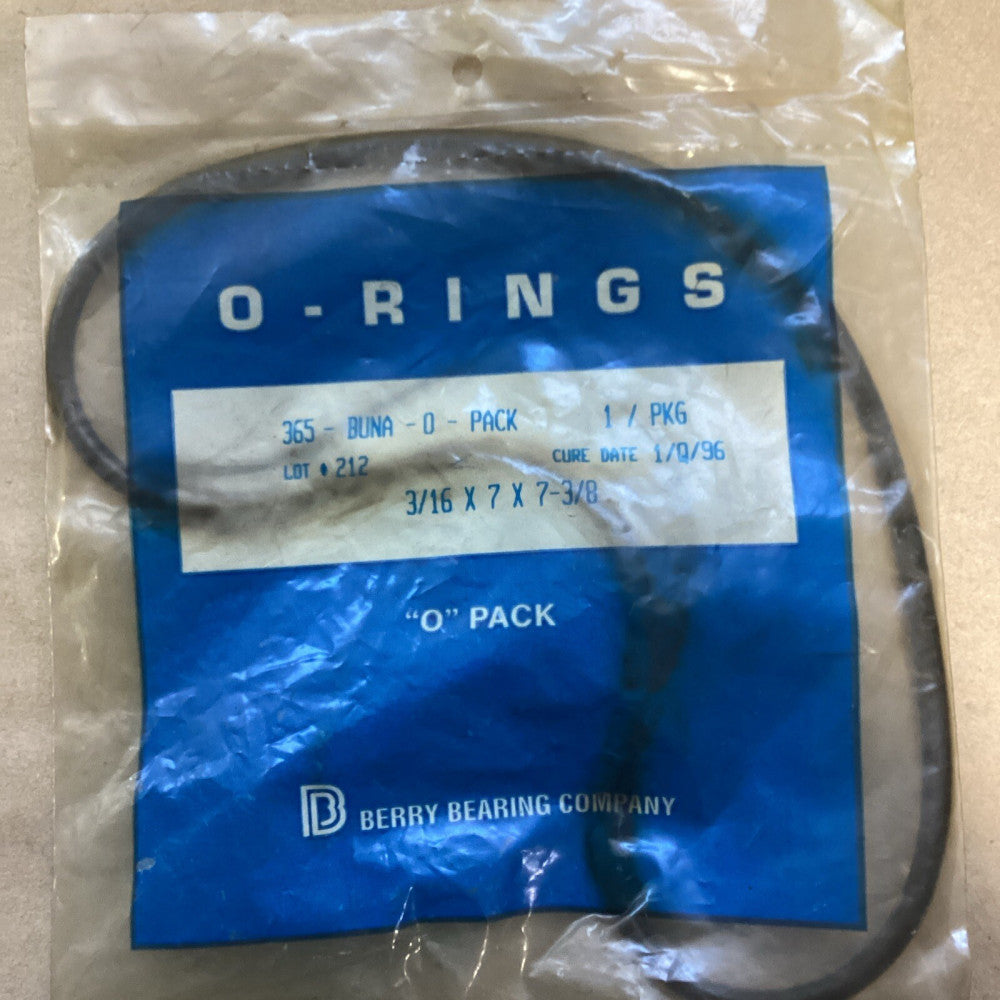 Berry Bearing Company 365 - BUNA - O - PACK 3/16 X 7 X 7-3/8 Lot Of 2