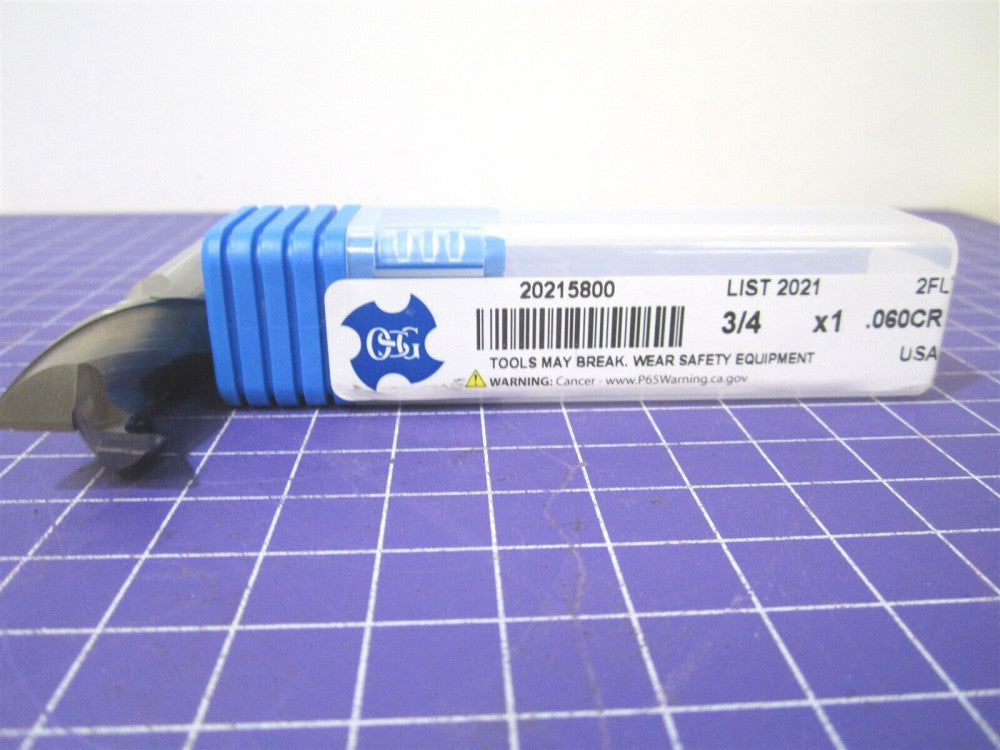 OSG 3/4" Corner Radius End Mill 1" LOC 2F .0600" Radius 4" OAL Solid Carbide