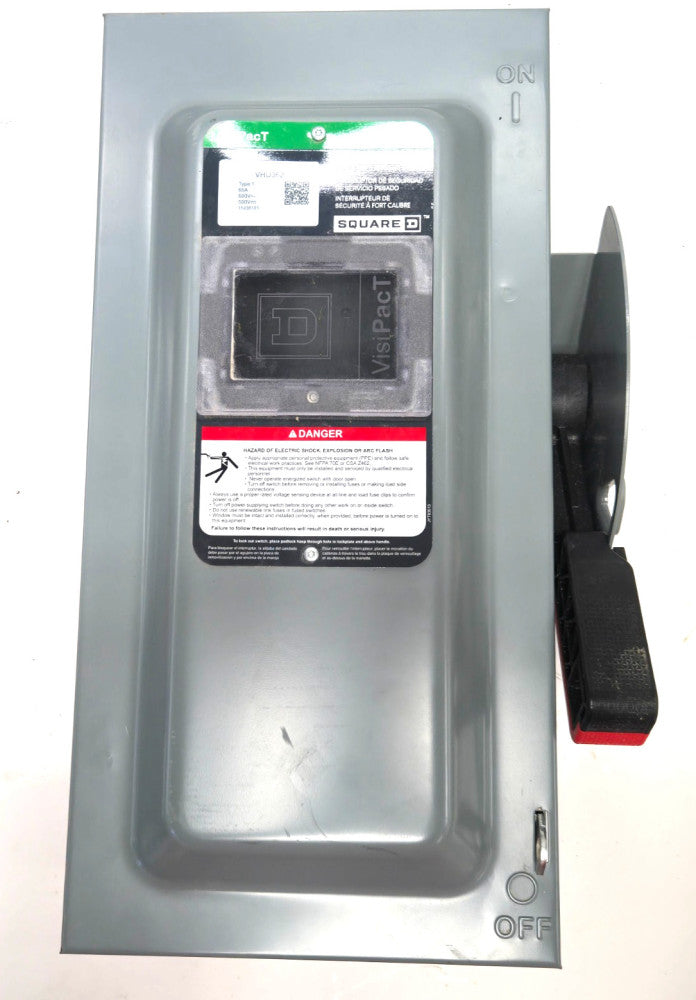 SQUARE D 60 AMP 600-VOLT 3-POLE NON-FUSIBLE INDOOR HD SAFETY SWITCH VHU362