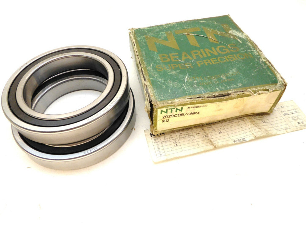 NTN 7020CDB/GNP4 Super Precision Roller Bearing Set NEW IN BOX
