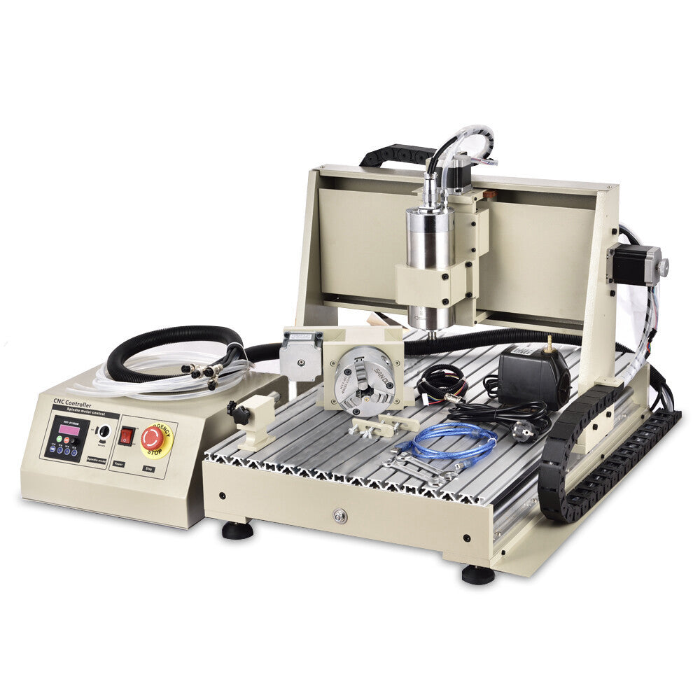 4 Axis 6040 CNC Router 1500W DIY Milling Driiling Machine USB VFD 3D Engraver US