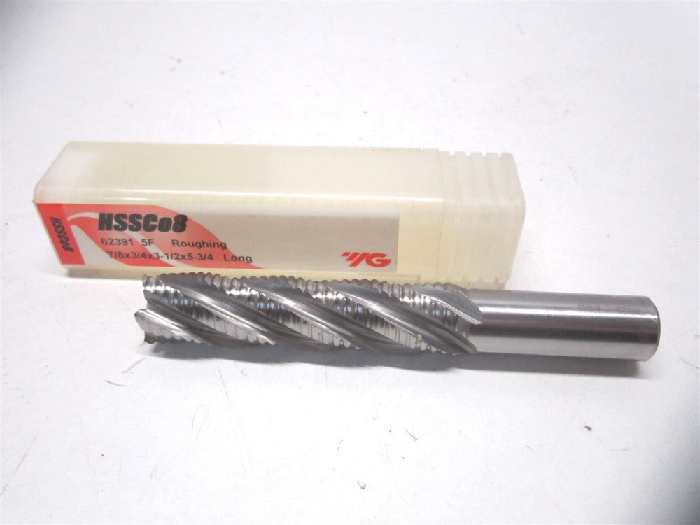 YG-1 (62391) 7/8" x 3/4" x 3-1/2" x 5-3/4" OAL 5Fl Cobalt Roughing End Mill