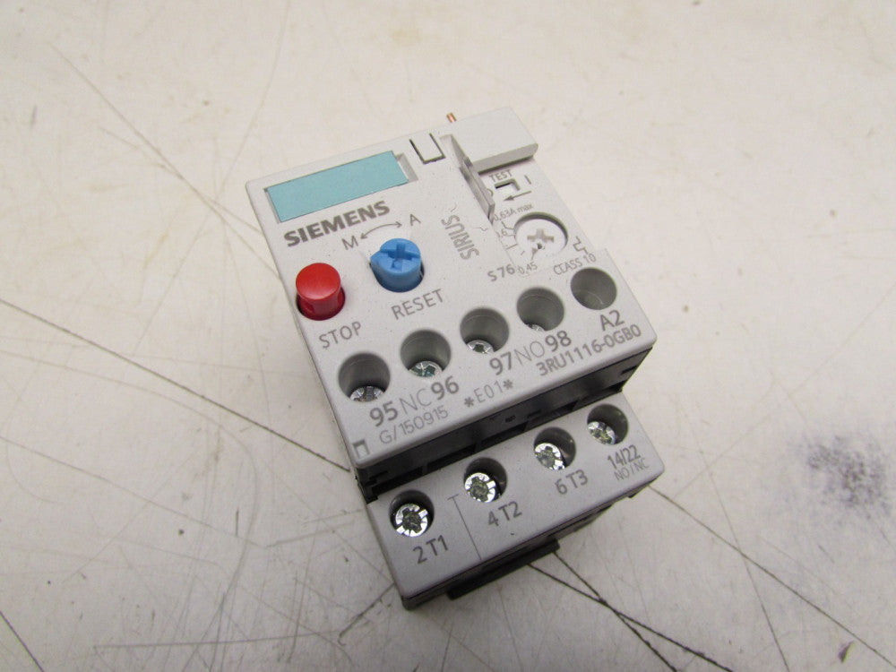 SIEMENS SIRIUS OVERLOAD RELAY 3RU1116-0GB0 .45-.63A 600VAC XLNT CONDITION M/O!!