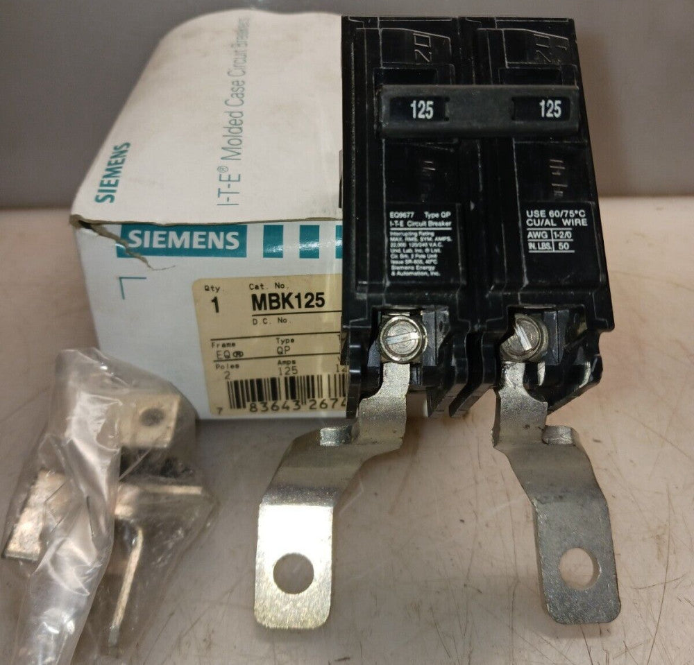 NEW SIEMENS MBK125 MAIN CIRCUIT BREAKER 125 AMP 2 POLE 120/240 VAC QP EQ