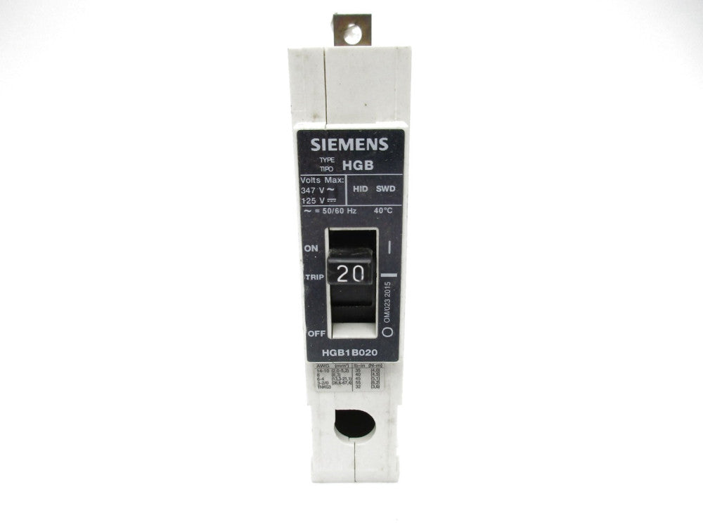 SIEMENS HGB1B020 20A 125V UNMP