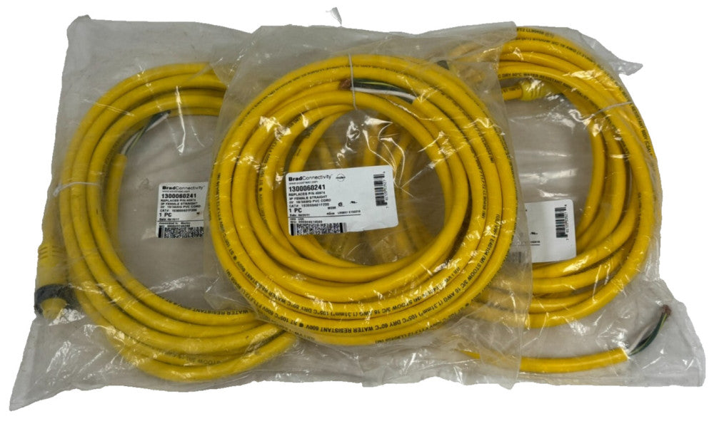 LOT OF 3 NEW BRAD CONNECTIVITY 1300060241 SENSOR CORDS 20FT 40974