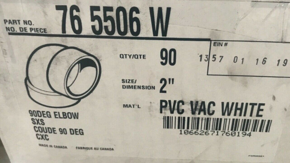 NEW 10 Vaculine 90 Degree Short Elbow - 765506W