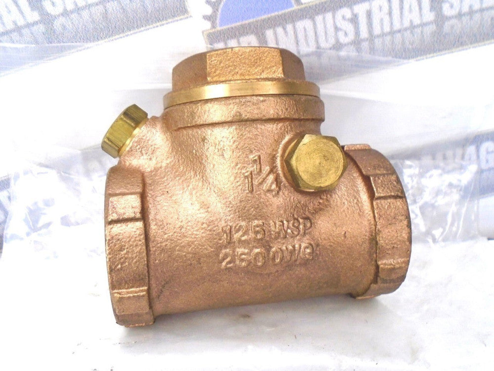 JENKINS - 1-1/4" - T Swing Check Valve w/BLEEDER - 125 WSP - 250 OWG (NEW VALVE)
