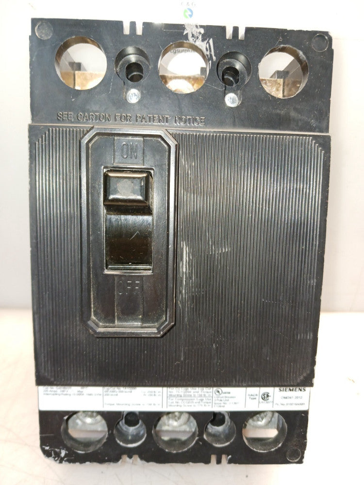 SIEMENS QJ23B225 CIRCUIT BREAKER 225 AMP 3 POLE 240 VAC *CHIP*