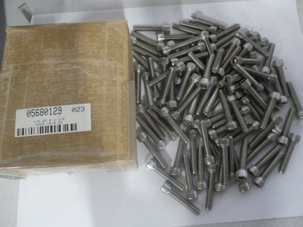 (198627) 1/4-20 UNC 18-8 Stainless Steel Hex Socket Cap Screw - Pack of 100
